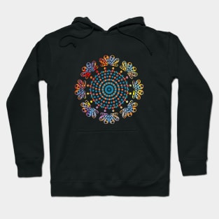 Spring Dots Mandala Pattern, Modern Mandala, Colourful Mandala, Fresh Mandala Design Hoodie